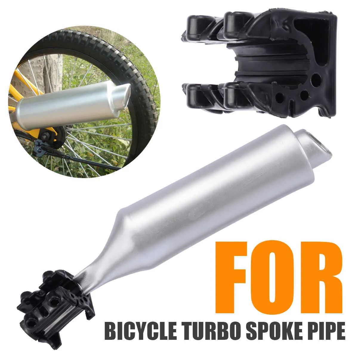 Silver Bicycle Pipe Exhaust System Motorcycle Sounds Noise Part Bike Spoke Sound Maker Bike Engine Bicycle Repair Tool