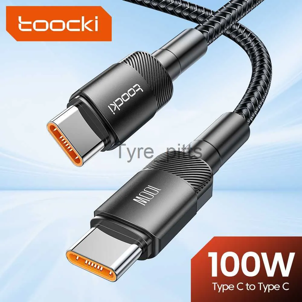 شحنات/كابلات TooCki 100w USB C نوع الكابل C سلك الشاحن الشحن السريع لـ Huawei P40 P30 Realme Oppo OnePlus Poco Xiaomi Data Cord Wire X0804