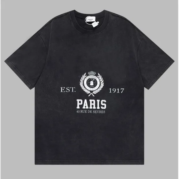 T-shirt en coton de rue de mode d'été Sweat-shirt T-shirt pull T-shirt Respirant hommes et femmes motif de blé de couronne imprimé T-shirt décontracté à manches courtes