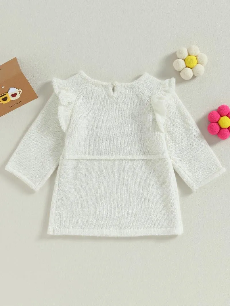 Sukienki dla dziewcząt Urocza sukienka Stylowa Swet Sweter Zimowy Toddler