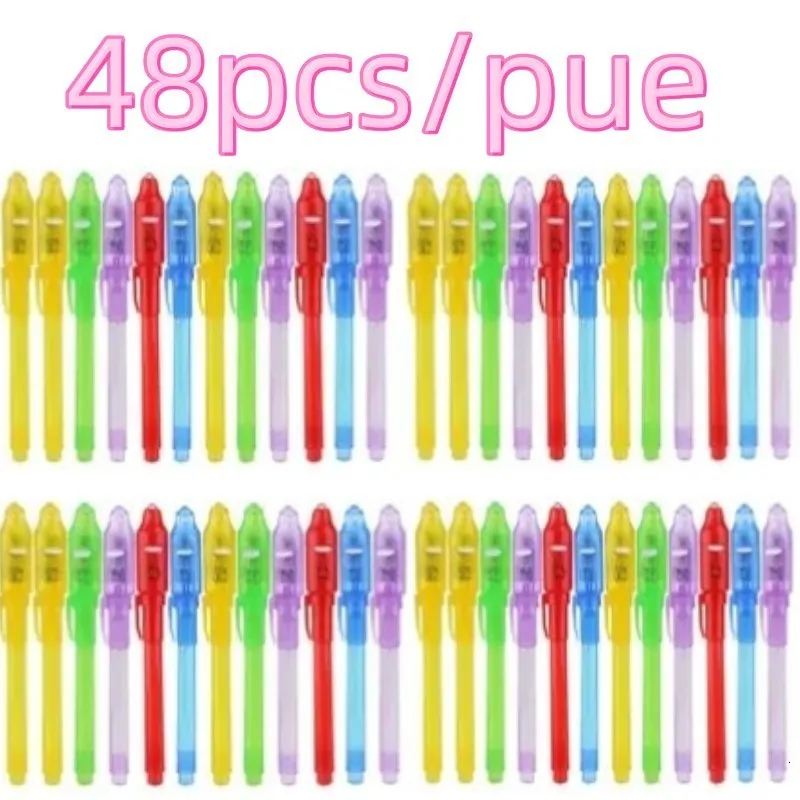 Markers Onzichtbare Inkt Pen 24 PCS Spy Pen met UV Licht Magische Marker voor Geheime Boodschap Schatkist Prijzen Kids Party Gunsten Speelgoed Cadeau 230803