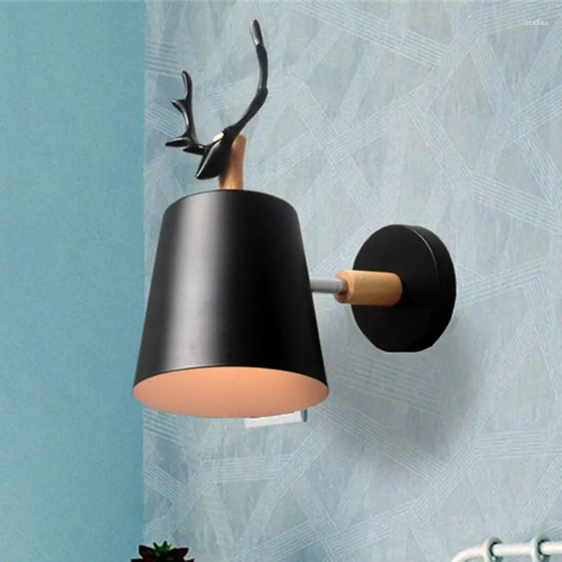 Wall Lamp Novelty Wood Metal LED Vintage Indoor Lighting Nordic Antlers Restaurant Shop Decorate Light Fixture AC110-265