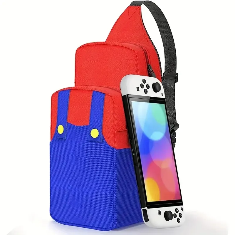 Nintendo Switch/Lite/OLED/Steam Güverte için Sevimli Seyahat Çantası, Küçük Sling Taşınabilir Su Geçirmez Sırt Çantası Crossbody Omuz Göğüs Oyun Çantası Kılıfı