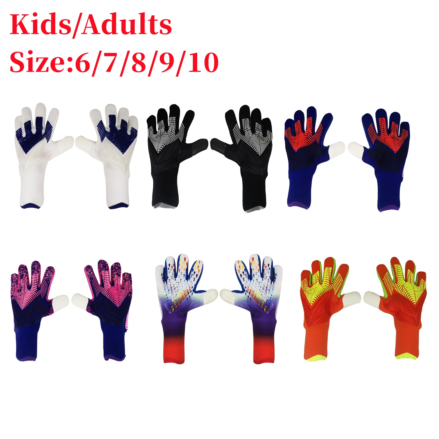 Sports Gloves Goalie Goalkeeper Gloves Kids Adults Strong Grip Soccer Goalie Thickened Latex Glove Soccer Protection Football Children Gloves 230803