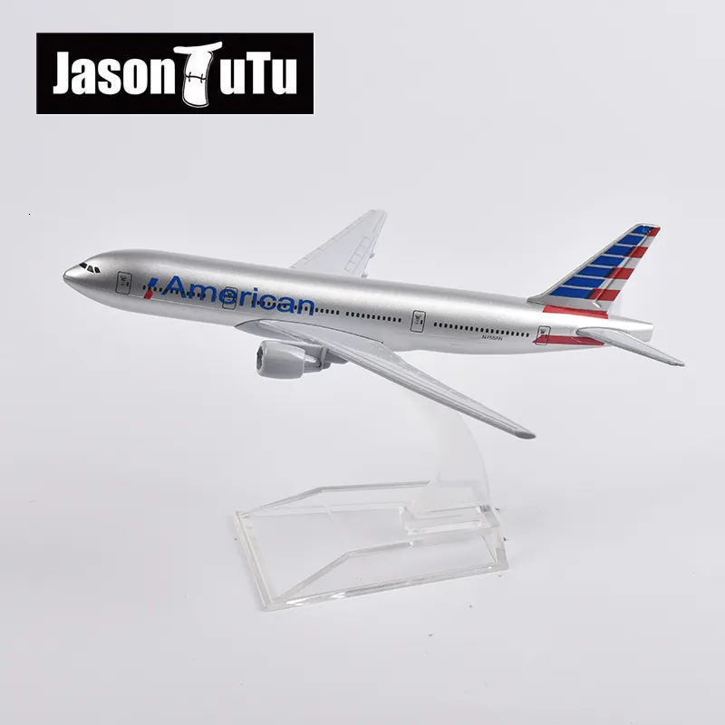 Aereo Modle JASON TUTU 16cm American Airlines Boeing 777 Aereo Modello Aeroplano Diecast Metallo Scala 1/400 Modello Aereo Collezione Regalo Goccia 230803