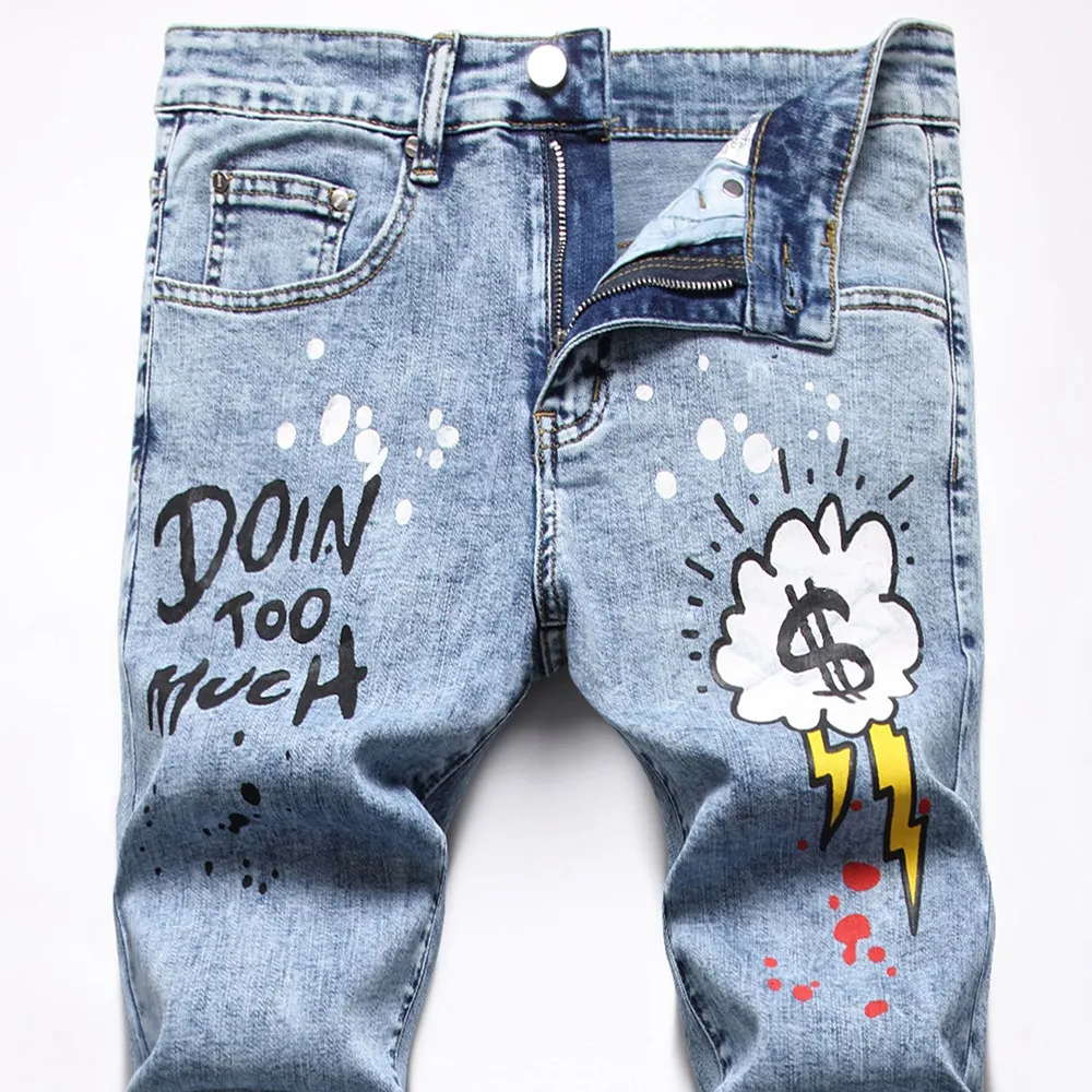 しずくPAINT MOTIF PRINT DENIM PANTS Paradise Hand Painted Vintage Denim Pants - Etsy