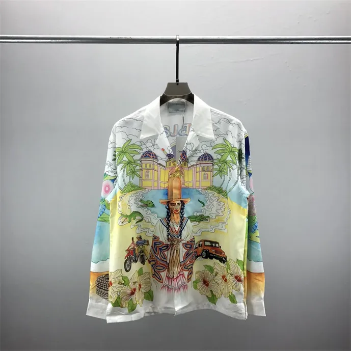 #1Designer Mens Dress Shirt Casual Slim Silk T-shirt Długie rękaw Casual Business Clothing Plaid Men Asian Szie 031