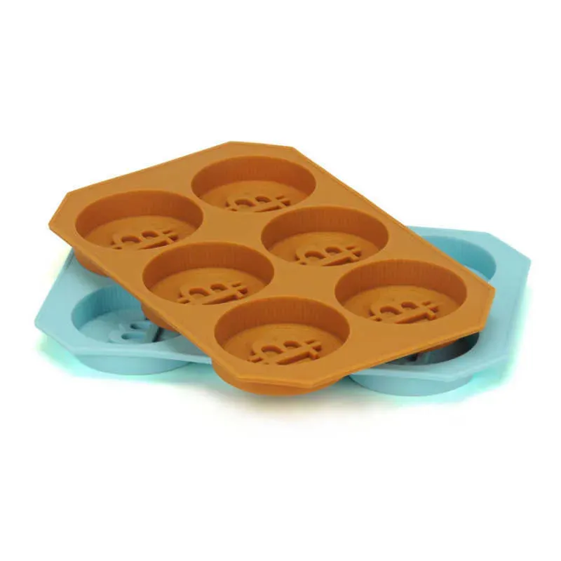 6 chocolate silicone bitcoin mold ice cube fondant patisserie candy mold cake mode decoration clouds baking accessories SAAD2022