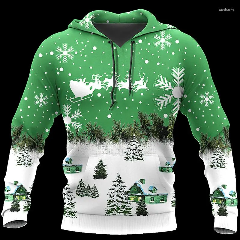 Men's Hoodies Christmas Hoodie Fashion Street Trend Top Oversized Clothing Pullover Long Sleeved