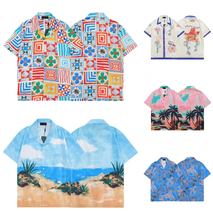 Koszule dla mężczyzn designerndesigner koszula męska guzika w górę nadruk koszulka do kręgli hawajskie kwiatowe koszule mężczyźni szczupli dopasowanie sukienki z krótkim rękawem hawajskie belkis top m-3xl