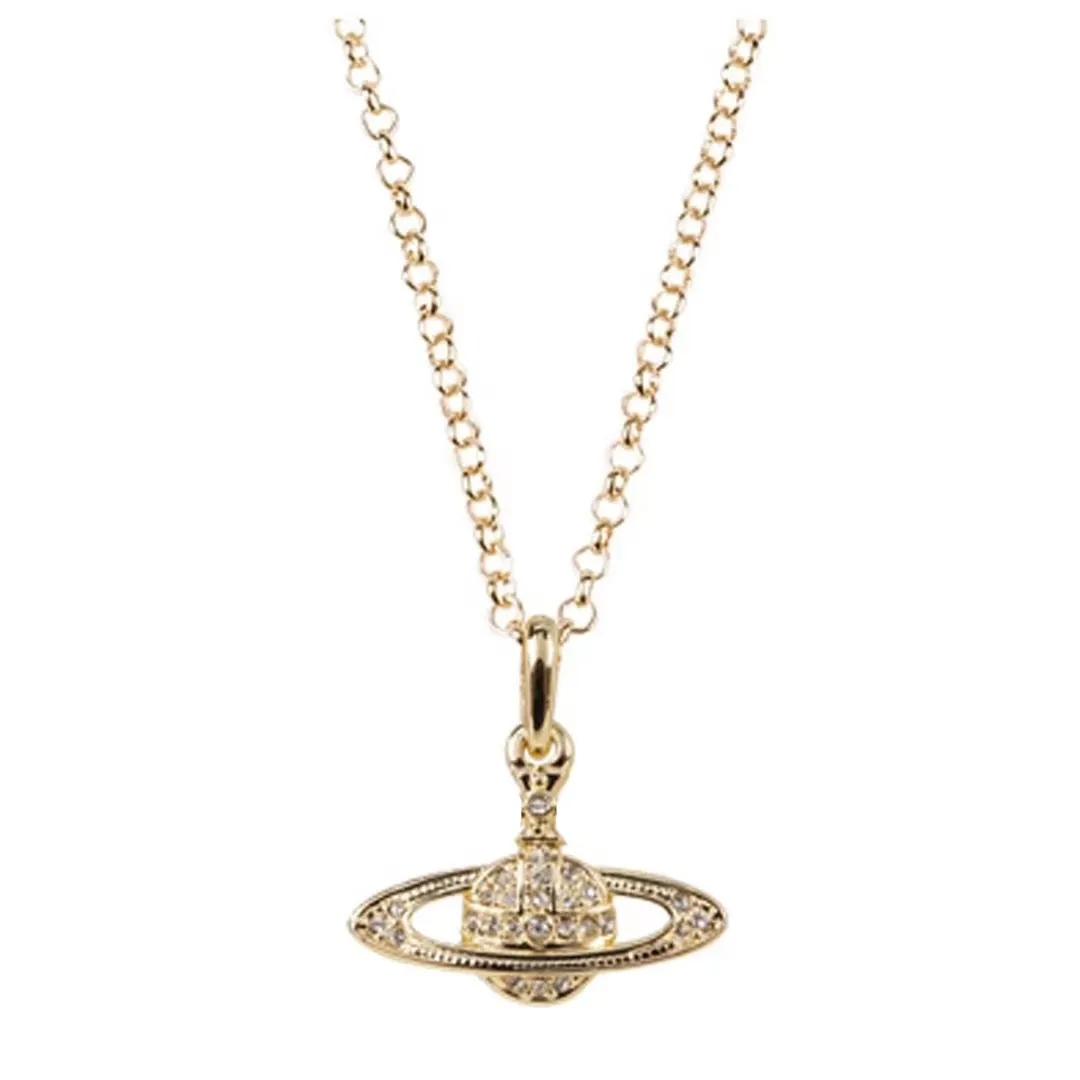 Designer Classic Saturn Pendant Halsband Kvinnor Män Guld SLIVER Diamond Letter Necklace Design Jewelry ColorFast