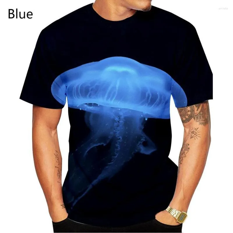 T-shirts pour hommes dernière mode Animal méduse T-Shirt homme/femme imprimé 3D décontracté à manches courtes été