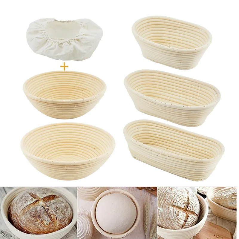 Moldes de cozimento Oval Redondo Natural Pão Rattan Fermentação Cesta Massa De Vime Provando Cestas Cozinha Ferramentas 230803