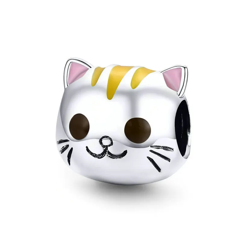 ลูกปัดจี้รูปสัตว์น่ารักจาก QeenseKc – จี้รูปแมว ช้าง ผีเสื้อ รอยเท้าหมี สำหรับสร้อยข้อมือและสร้อยคอสไตล์ยุโรป