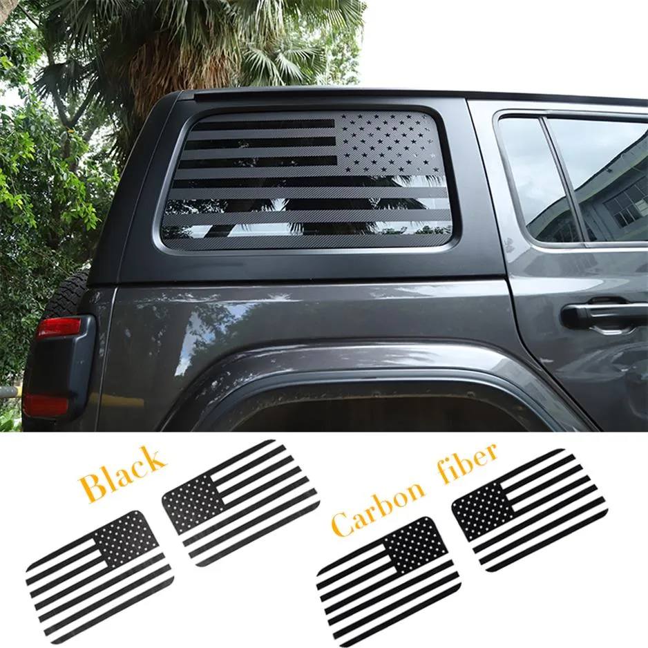 Adesivo para janela traseira do carro US Flay 4 portas Adesivo personalizado para Jeep Wrangler JL 2018 Acessórios exteriores 317B