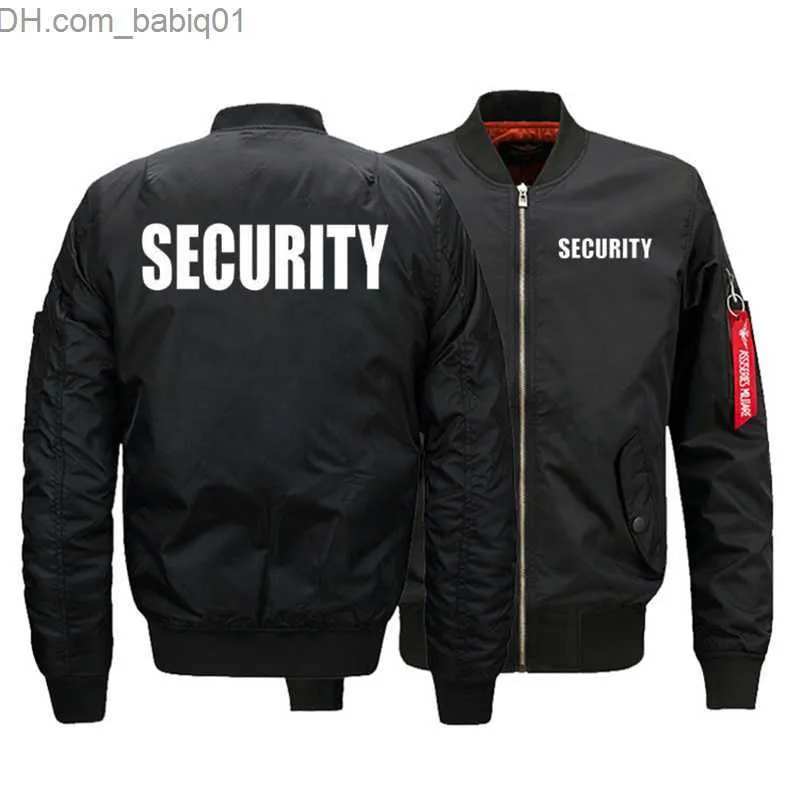 Herenjassen Security Uniform Jacket USA MAAT Bomberjacks voor heren Warme rits FLIGHT JACKET Winter dikker Herenjassen Uitloper Drop Ship T230804