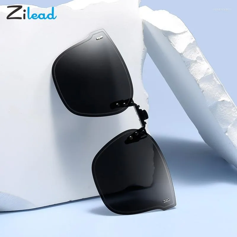 Sunglasses Zilead Polarized For Driving Fishing Women Men Flip Up Night Vision Outdoor UV400 Clip On Sun Glasses Discolored Gafa