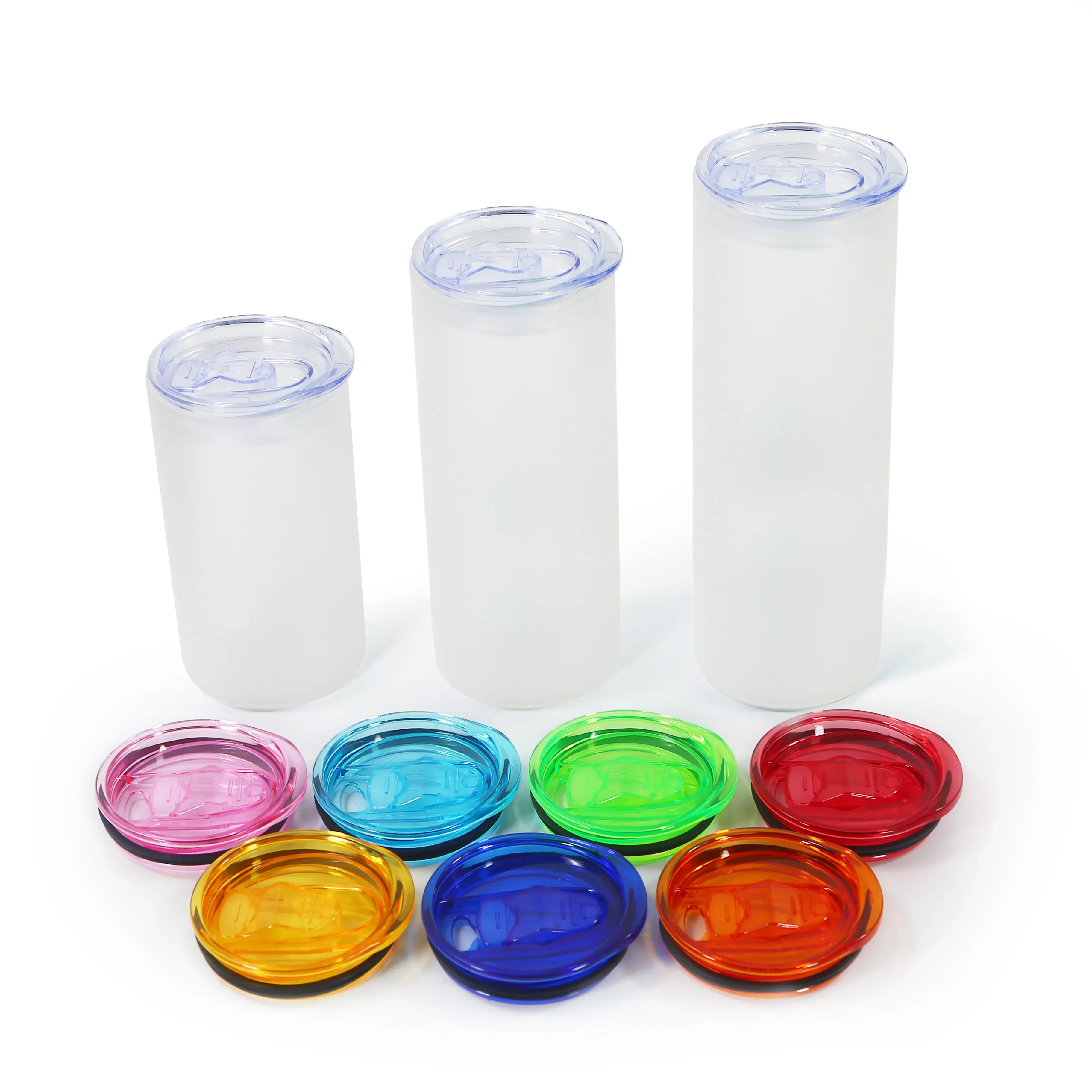 Tampas de vedação coloridas adequadas para copos de vidro de 16 20 25 onças com copo de suco Straw Summer Straw Straight