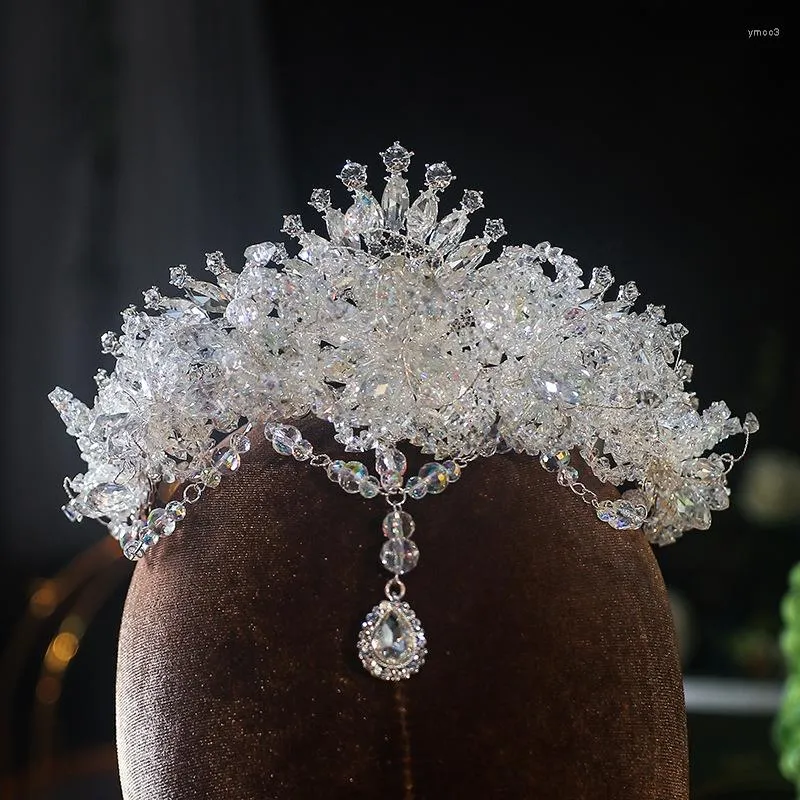 Haarspeldjes Bruids Tiara Kristal Bruiloft Kroon Accessoires Diadeem Mode Luxe Bruid Hoofdtooi Voorhoofd Hoofdband Pageant Hoofddeksels