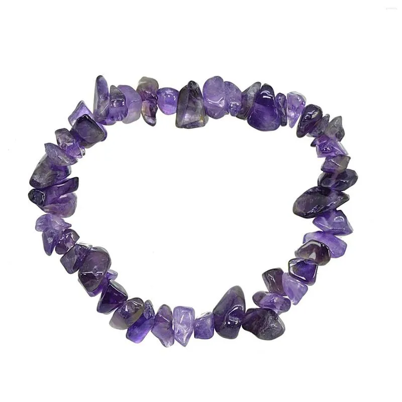 Strand Anniversaire Stretch Bracelet Violet Exquis Bijoux De Mode Charmant Anniversaire Accrocheur Pour Les Femmes Pierre Meulage 7-10mm