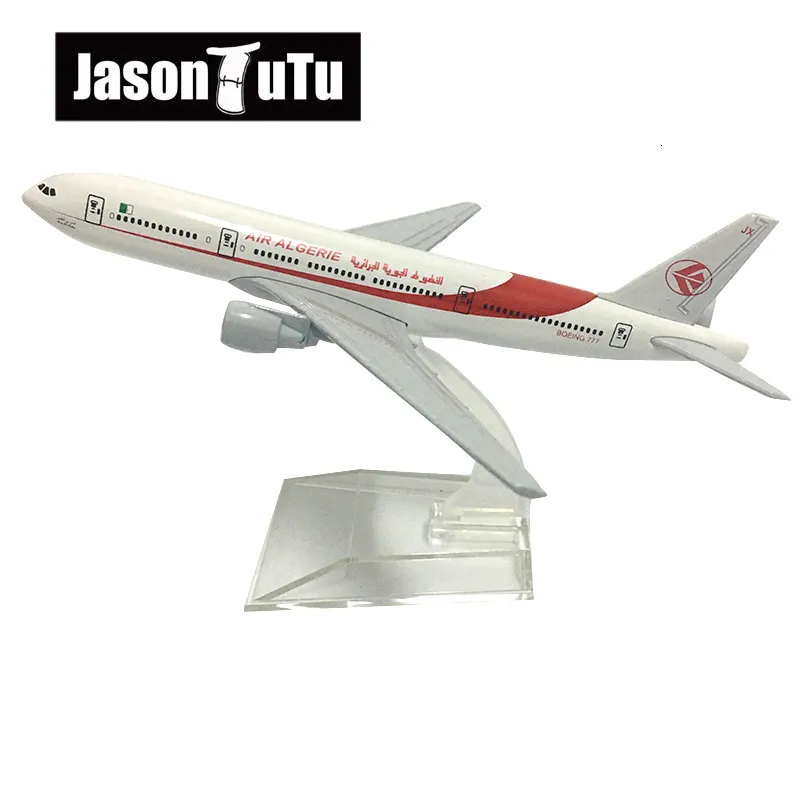Aircraft Modle Jason Tutu 16cm Air Algieria Boeing 777 samolot Model samolotowy model samolotowy metal 1/400 Scale Factory Drop Shippin 230803