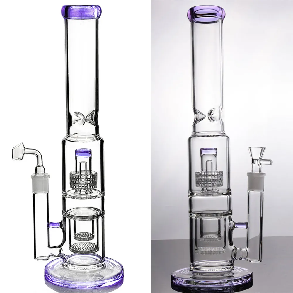 Matrix Stereo Perc Bong Bubblers Kalın Su Borusu Uzun Cam Dab Teçhizat Petek Süperatör DABS Sigara Sigara Heady Recycler Petrol Teçhizatları