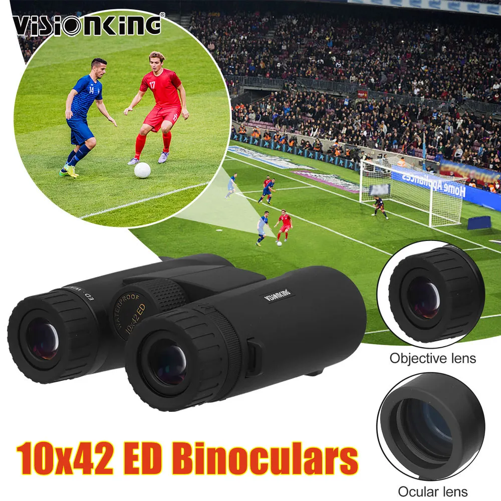 Visionking 10x42 ED Powerful Binoculars Long Range Zoom Telescope Professional BAK4 Portable Monocular Camping Tourism Outdoor