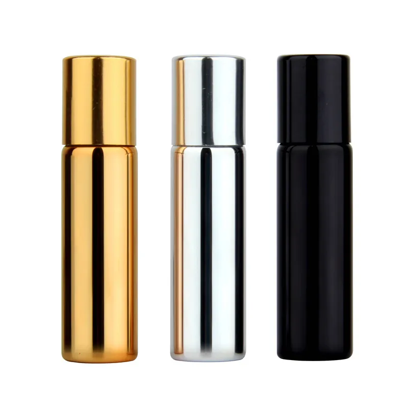 10ML Electroplated Glass Roller Bottles Perfume Bottle Press-packed Travel Portable Shading Small Sample Bottles