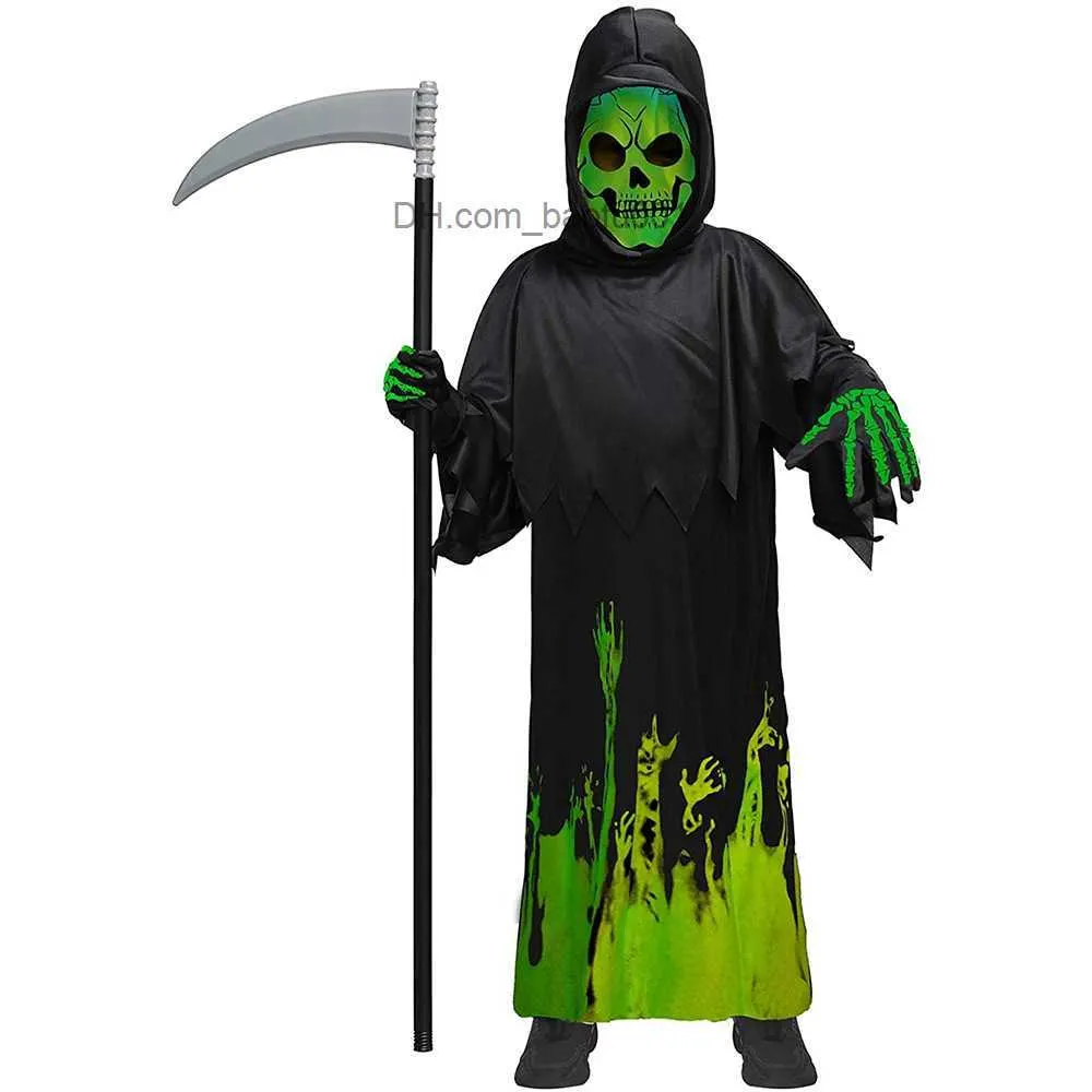 Costume a tema Bambini Glow in the Dark Ghost of Death Terrificante Costume per bambini Halloween Festa a tema Spettacolo Z230804