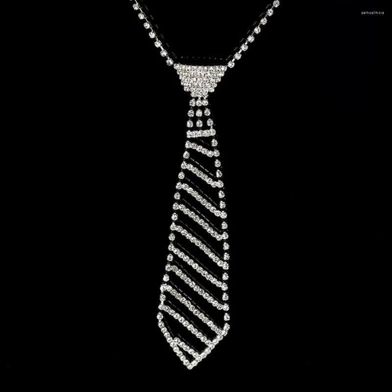 Chaînes Cravate Collier Personnalité Tempérament Femmes Style Coréen Ras Du Cou Strass Long Cristal Cou