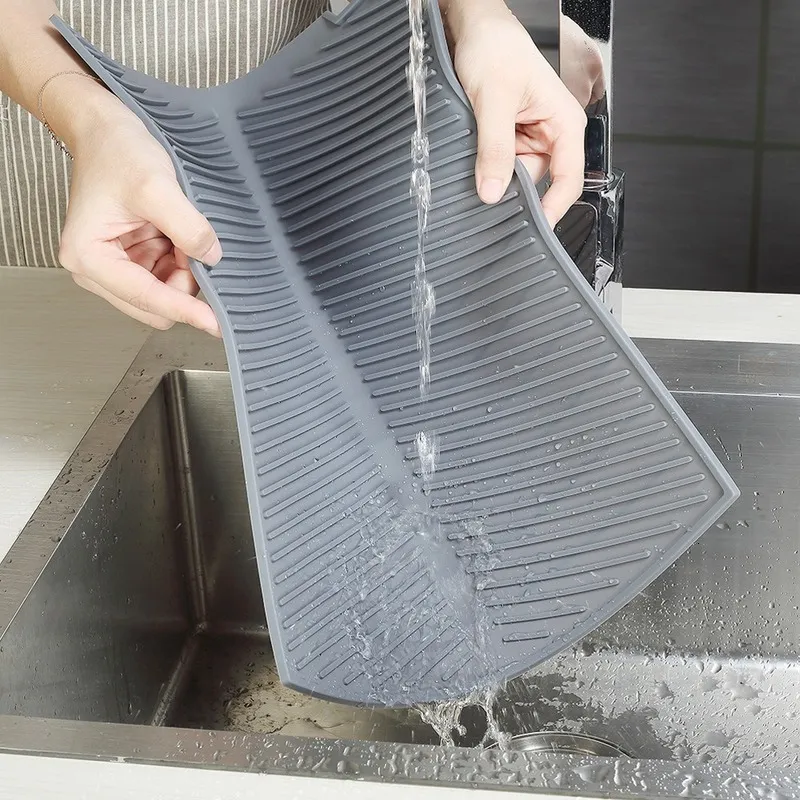Paspaslar drenaj mat mutfak silikon tabak drenajı büyük lavabo kurutma çalışması organizatör yemekler için ısıya dayanıklı sofra takımları 230804