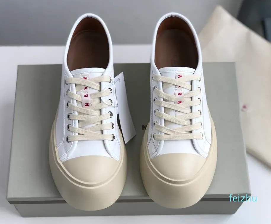 Women Shoes Black Nappa Leather Lace-up Sneakers Low-top Chunky Platform Sole Round Toe Rare Perfect Fashion