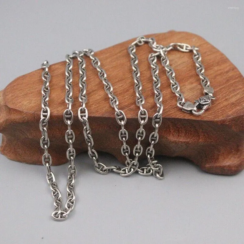 Chains Real 925 Sterling Silver 3.5mm Anchor Link Chain Men's Necklace 25.6inch