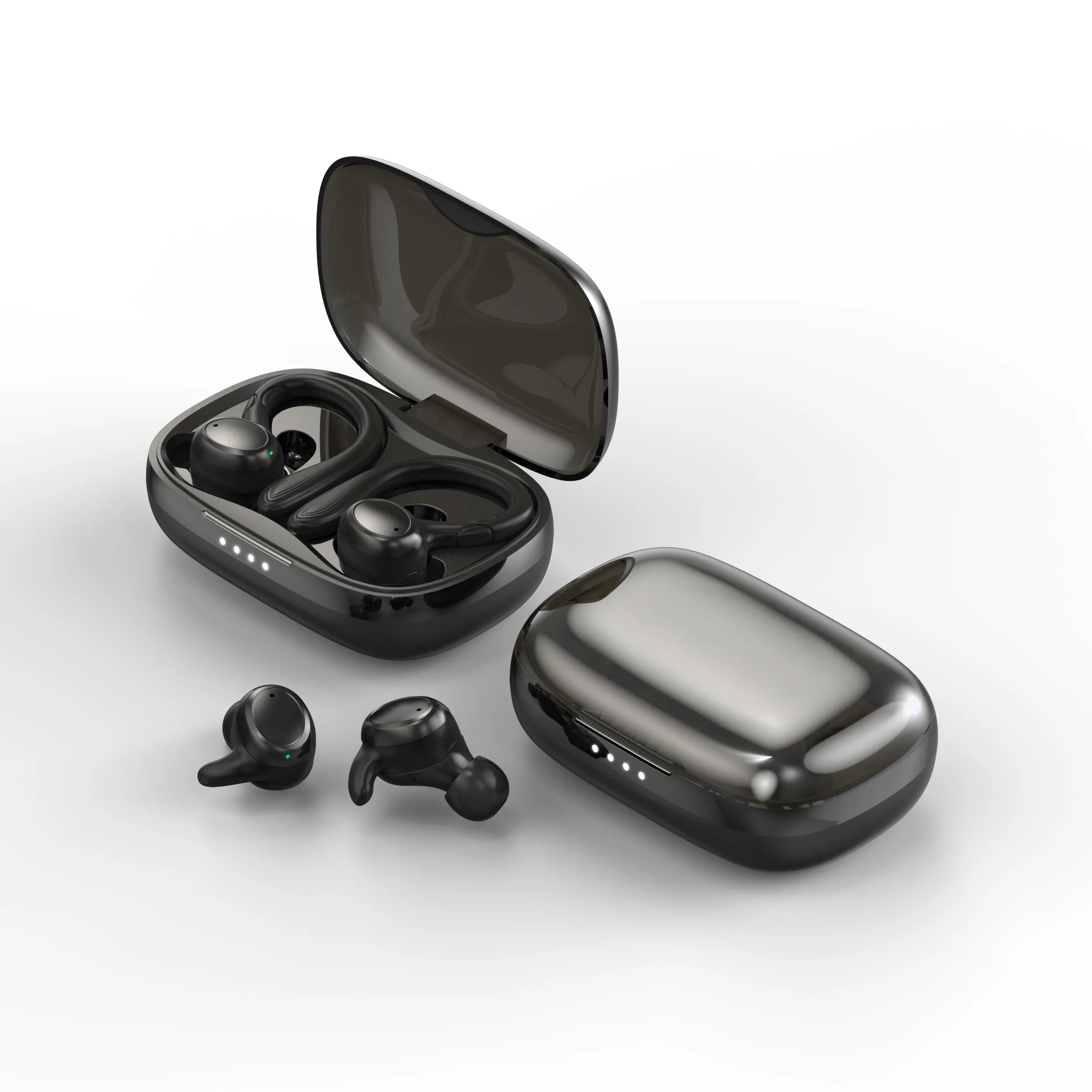 Wireless Bluetooth earphones with earhook IPX5 waterproof Bluetooth 5.3 intelligent noise reduction battery display, long-lasting and comfortable to wear