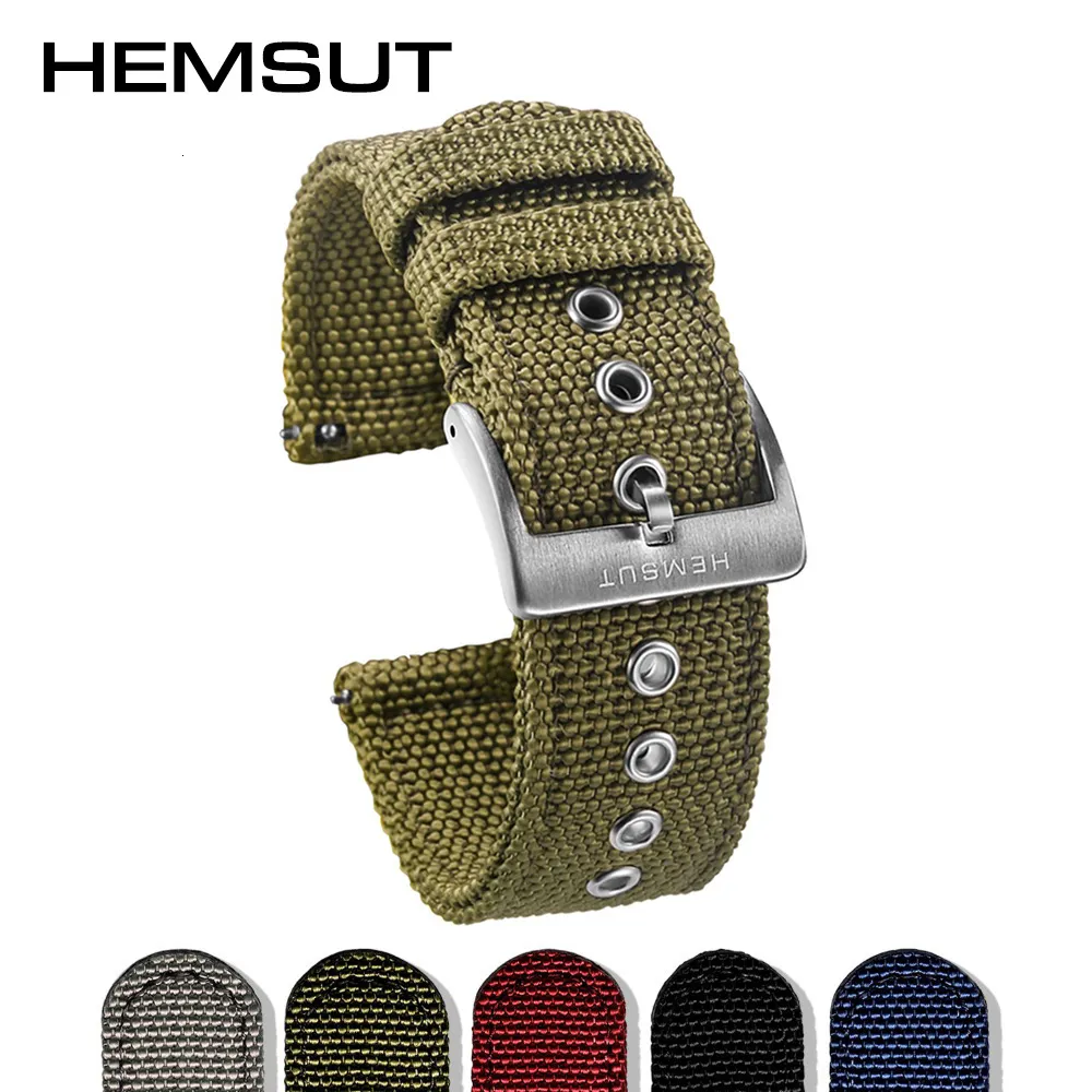 Titta på band HEMSUT Högkvalitativ nylon Quick Release Movement -handledsband Militär andningsbar vattentät 18mm 20mm 22mm 24mm 230803