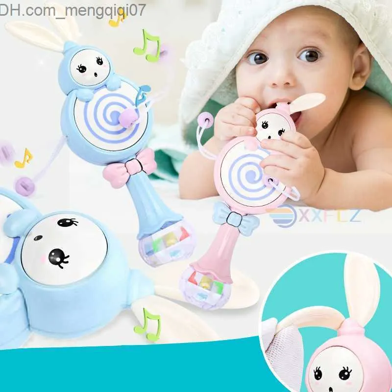 Suportes de chupeta Clipes # Música para bebê Brinquedo de dente com dente Mouse Coelho Sino de mão móvel Chupeta de bebê chorando Lágrima Brinquedo de bebê neonatal 6 12 meses de idade menino presente Z230804