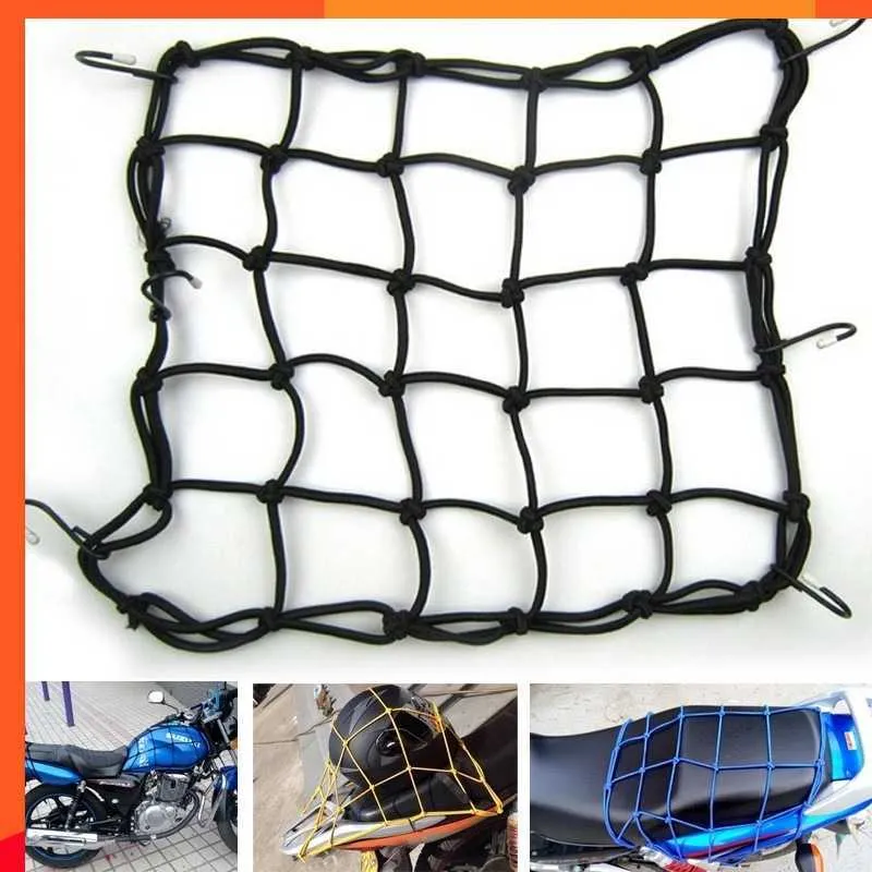 Nova Rede de Carga Elástica Universal Capacete de Motocicleta Mesh Storage Capacete de Motocicleta Bungee Luggage Hold Down Storage Cargo Organizer Net