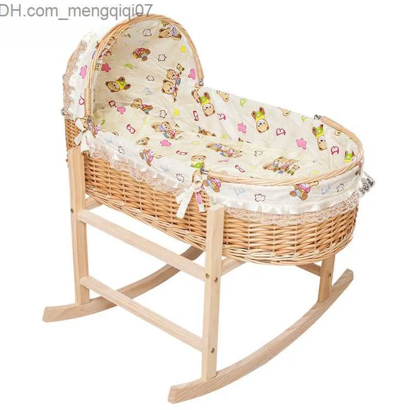 Save Big on Bulk Infant Bassinets And Cradles Rattan Basket Bassinet  Portable Crib: Newborn Nest Cradle Solid Wood Infant Sleep Solution Best  Deals - Main Image