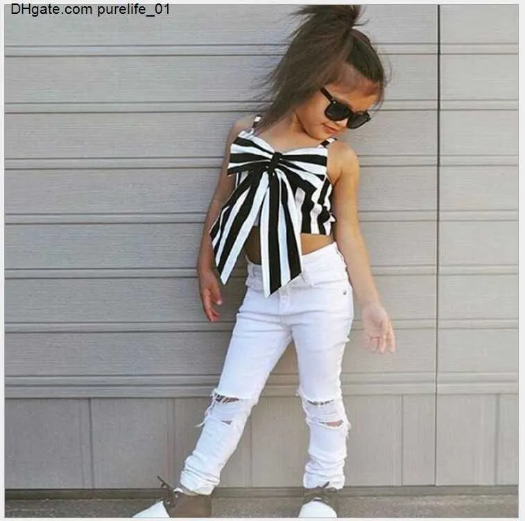 أزياء جديدة للبنات ، تُعرض الأطفال على قمم Big Big Tops+Pants 2pcs مجموعة الأطفال التي تناسب ملابس الطفل