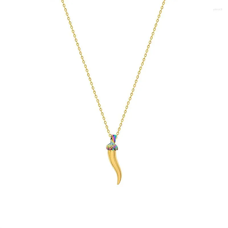 Hänge halsband vinagte liten peppar för kvinnor charm guld färg rostfritt stål smycken på nackfria föremål med