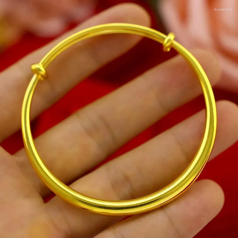 Bangle Vietnam Sargent Bracelet Round Belly Inheritance Push Pull Live Mouth Solid Simple Style Ancient Heritage Female Gift