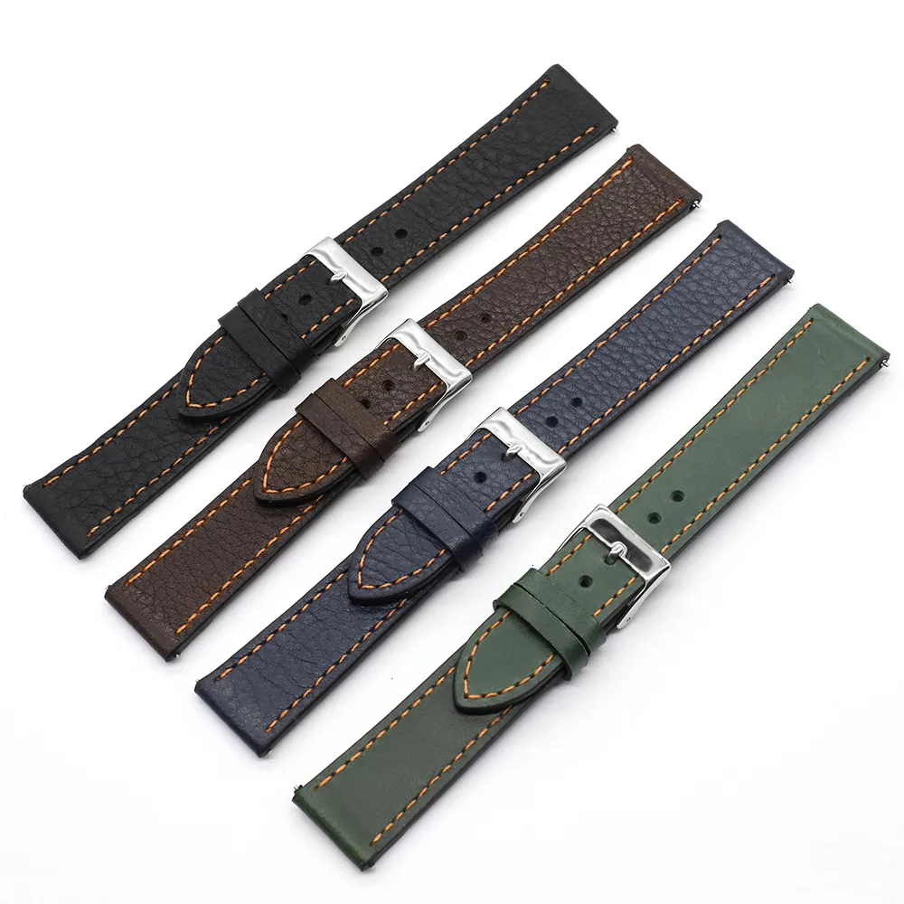 Watch Bands Onthelevel Soft Leather Strap 18mm 19mm 20mm 22mm Band Handmade Retro Watchband Quick Release Spring Bar #D 230803