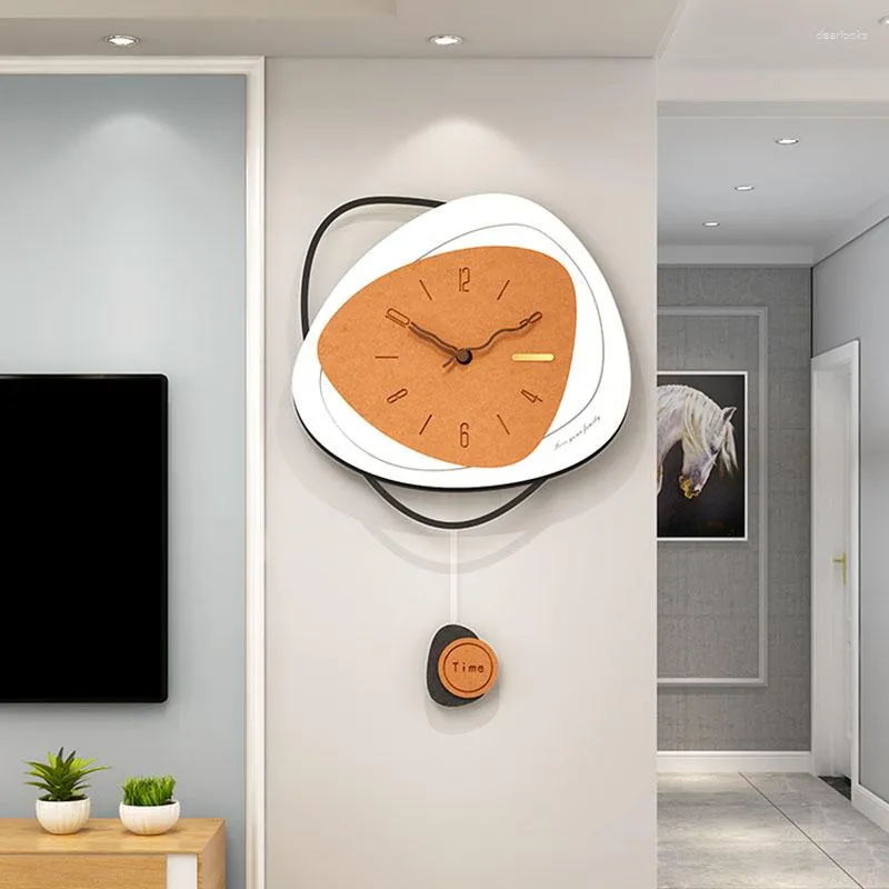 ウォールクロックベッドルーム時計装飾ラウンドクォーツユニークモダンデザインサイレントキッチンオフィスノルディックホルロゲアートの装飾