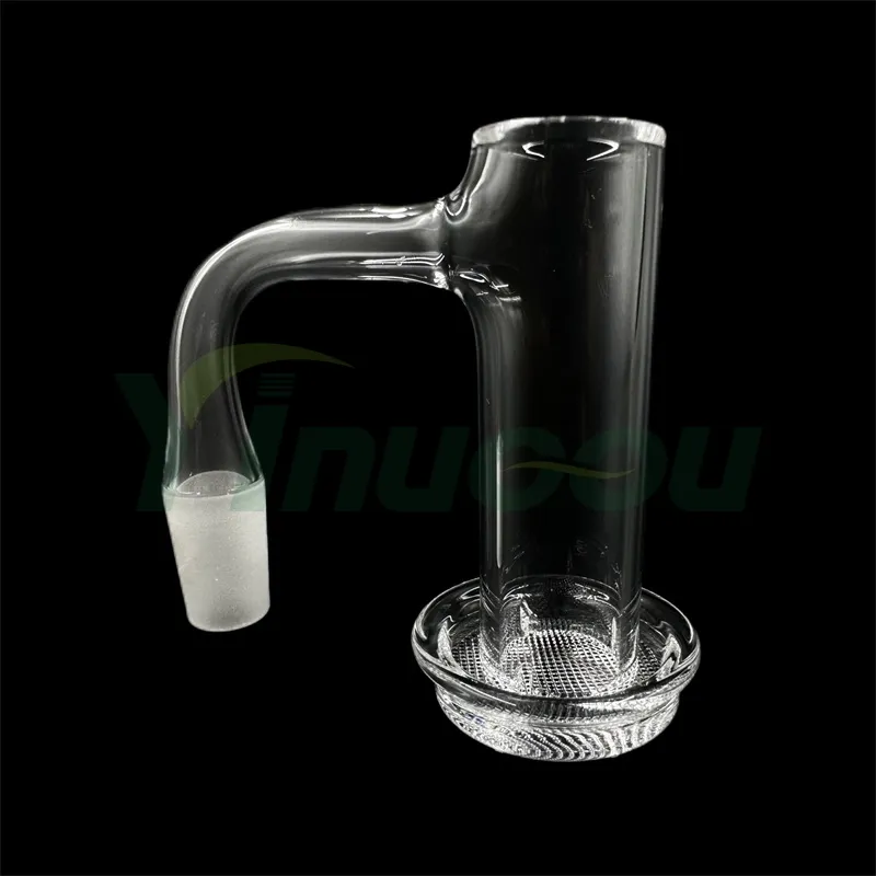 DHL Yinuoou Fumando Full Weld Control Tower Terp Slurper Quartz Banger Com Grid Dish Borda chanfrada de solda sem costura para vidro Bongs Dab Rigs Pipes