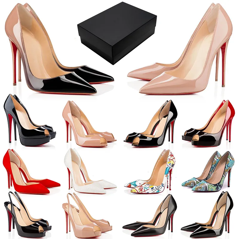 Designer de mode Talons Haut Talon Femmes Robe Chaussures En Cuir Verni Or Ton Nuede Rouge Femmes Dame Mode Sandales Mariage Saint Valentin Fête 10 cm