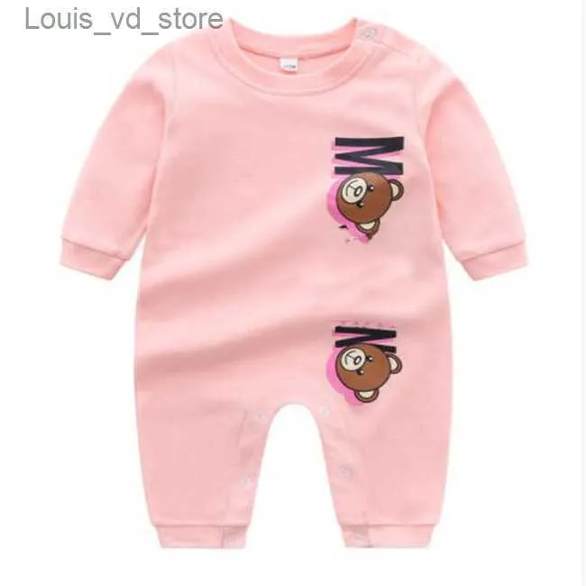 Kläder sätter 100% bomull Nyfödda babykläder Set Infant Boys Girls Rompers Luxury Letter Long Sleeve Jumpsuits Casual Kids Baby Clothing T230804