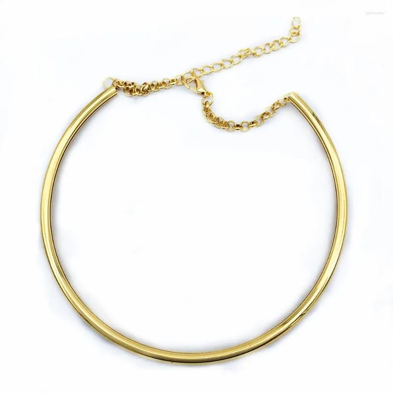Plain gold 2024 choker necklace