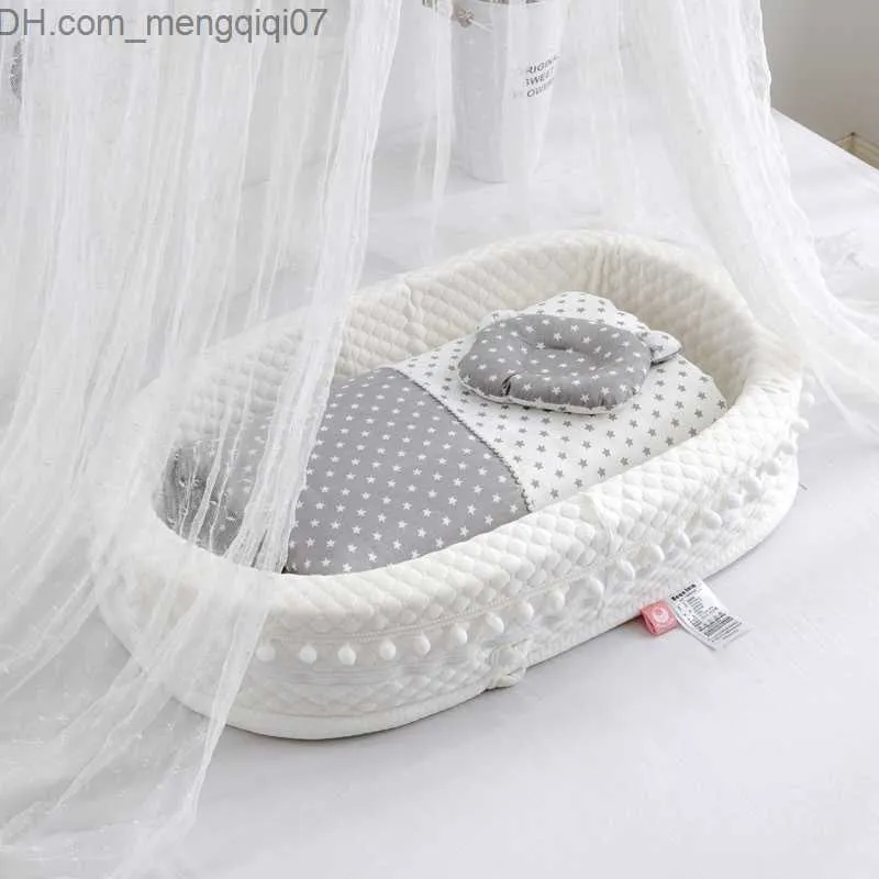 Bassinets Cradles 90 * 50 * 20cm سرير الطفل المحمول مع سرير وسادة وطفل القطن المهد Z230804