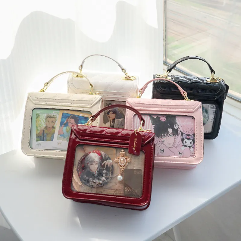 Kawaii Ita Bag: Transparent Crossbody for Girls Sweet Lolita Handbag,  Fashion PU Evening Bag, All-Match Style