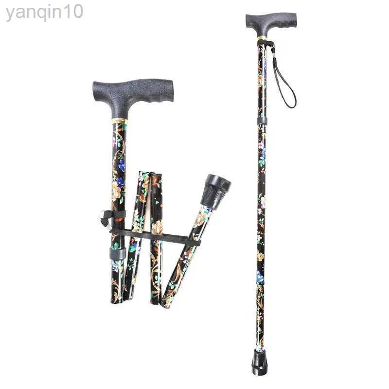 Trekking kutupları yaşlı yaşlı adam için hafif katlanabilir bastonlar teleskopik 92cm ayarlanabilir katlanır çiçek metal kamışı trekking yürüyüş HKD230804